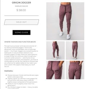 ISO: Origin Joggers in Mauve